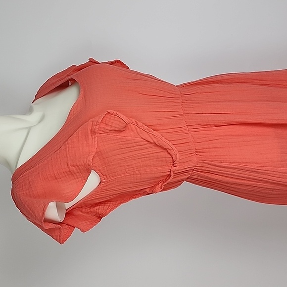 Stark X Ruffle Assymetrical Dress Strawberry Pink Flowy Size Small - Picture 3 of 12